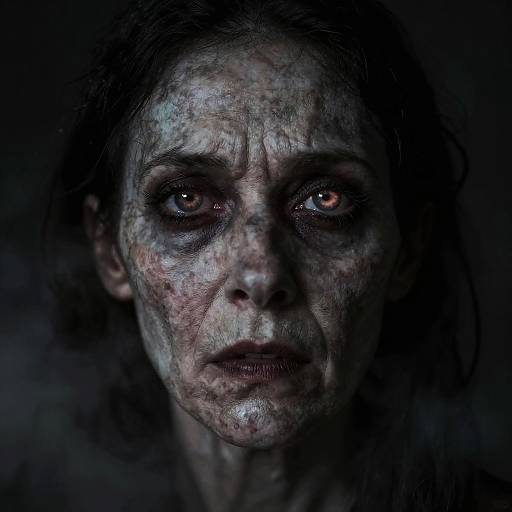 Eerie Portrait of Scary Old Woman