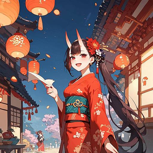 Oni Girl at New Year Festival