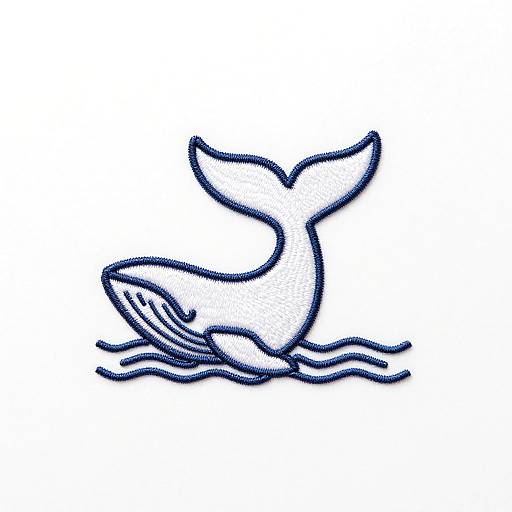 Minimalist Whale Tail Embroidery Logo