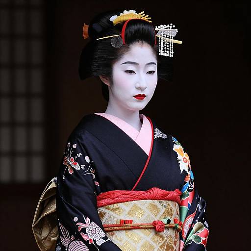 Geisha in Traditional Japanese Attire