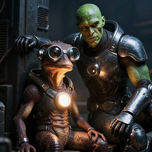 Sci-Fi Characters with Reptilian and Humanoid Features