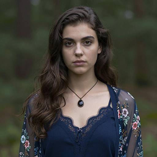 Young Woman in Floral Shawl Portrait