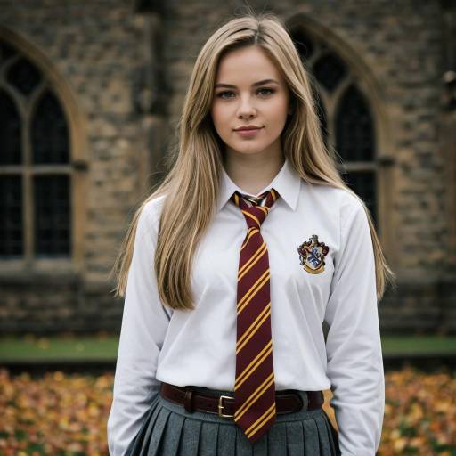 Young Woman in Gryffindor School Uniform