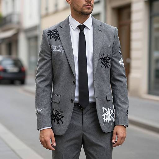 Urban Elegance: Deconstructed Streetwear Suit