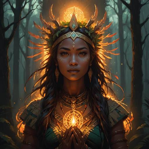 Tribal Goddess in a Sacred Grove