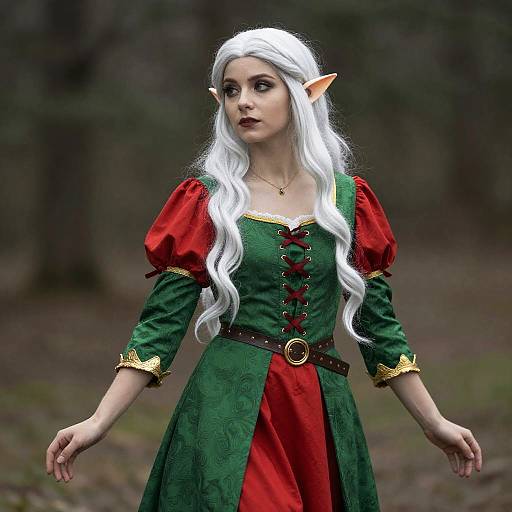 Woman Elf in Festive Dress
