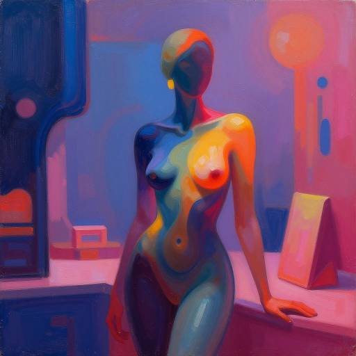 Surreal Futuristic Neon Figure