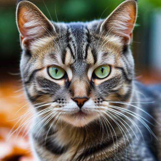Realistic Cat Portrait with Blurry Background