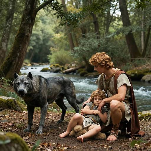 Romulus and Remus with She-Wolf