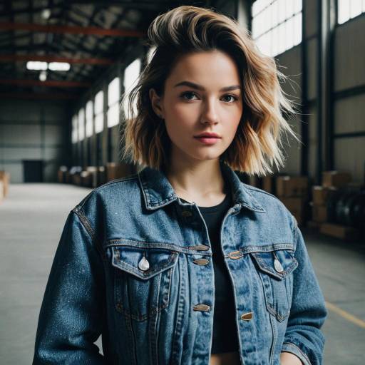 Chic Textured Crop in Industrial Setting