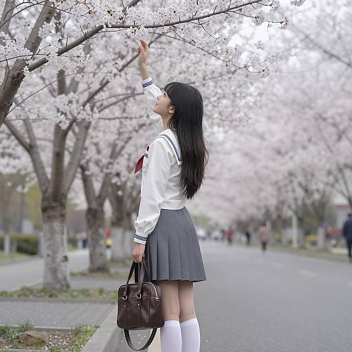 Cherry Blossom Dream: A Young Asian Woman