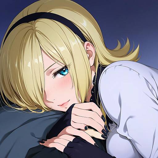 Illustration of Ash crimson, the king of fighters in the style of Horiguchi yukiko