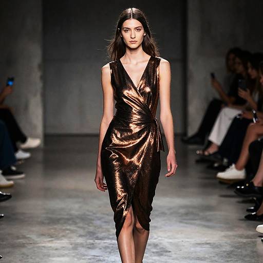 Avant-Garde Model in Metallic Dress