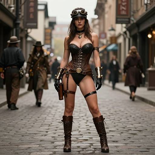 Steampunk Girl in Urban Setting