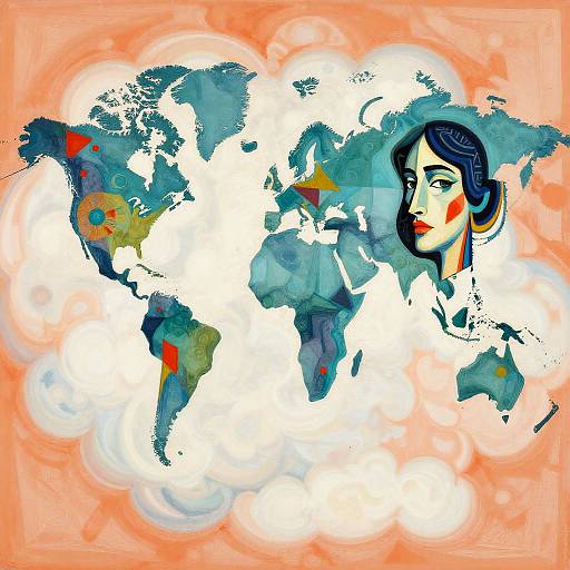 Cubist Cloud World in Vibrant Hues