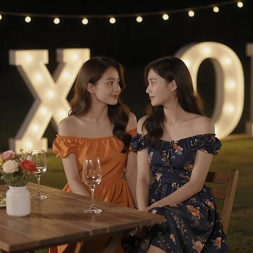 Charming Night Table Setting with Friends