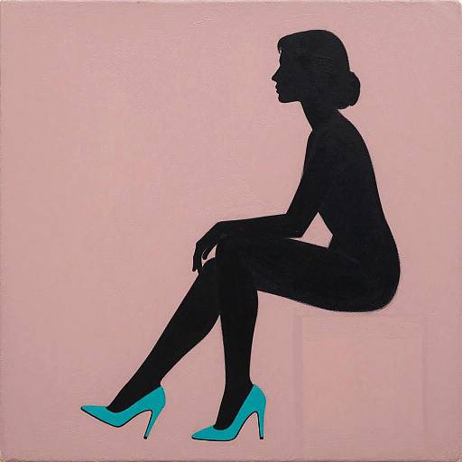 Minimalist Silhouette Woman in Turquoise Heels