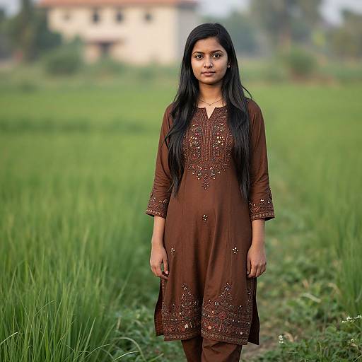 Serene South Asian Woman in Traditional Attire