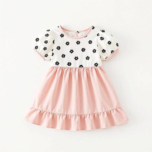 Cute Pink Dress with Floral Overlay