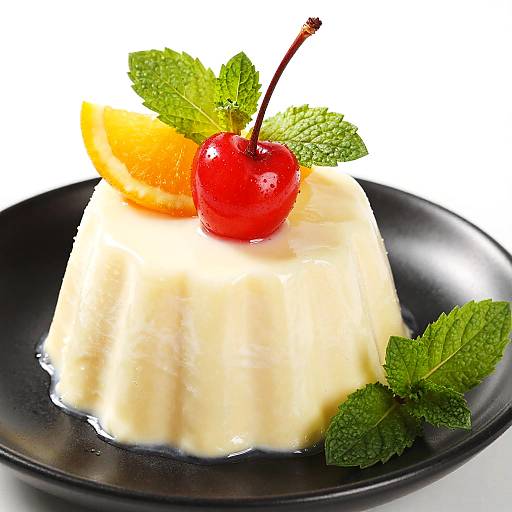 Creamy Striped Dessert with Cherry