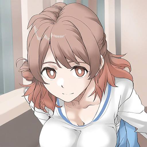 Illustration of Hanami ume, gakuen idolmaster in the style of Elf (stroll in the woods)