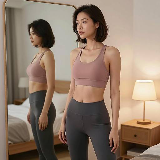 Elegant Fitness Portrait in Cozy Setting