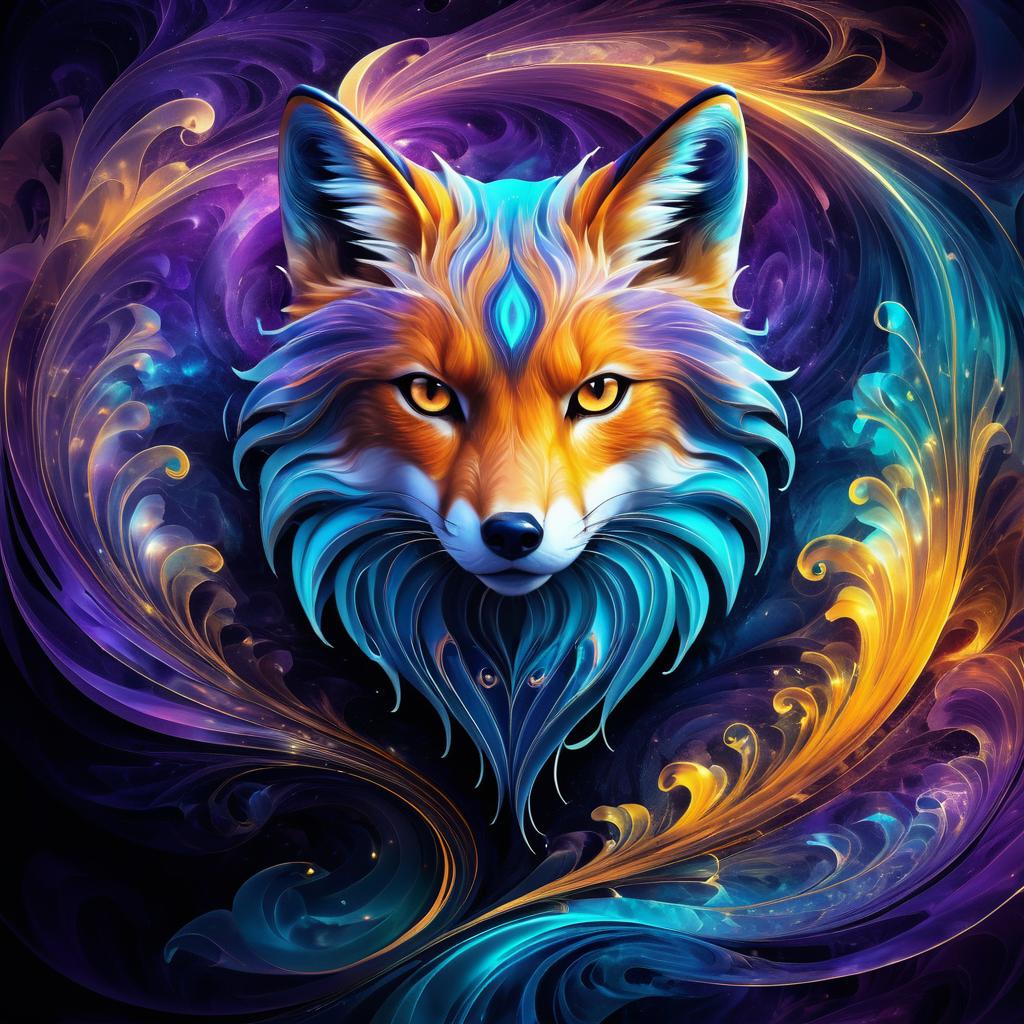 Majestic Fox in Surreal Ethereal Energy