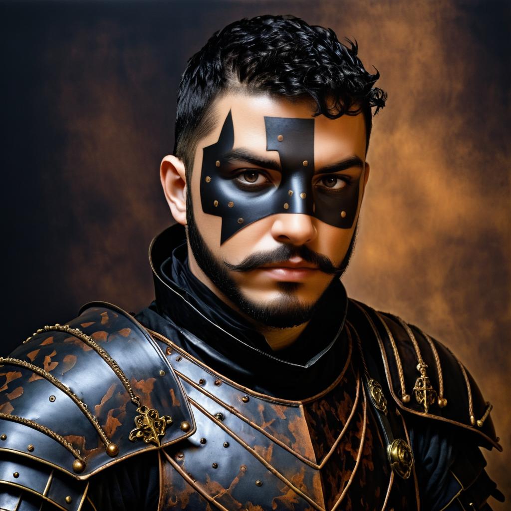 Baroque Knight Portrait in Rusted Armor