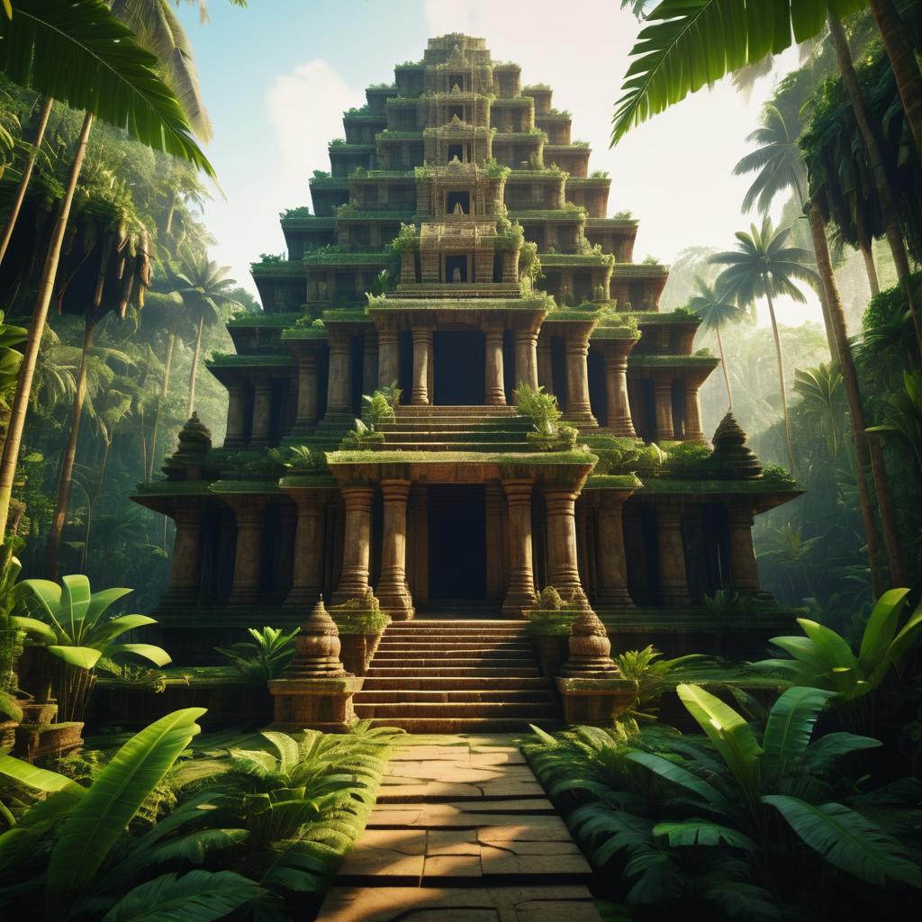 Ancient Jungle Temple in Cinematic Light