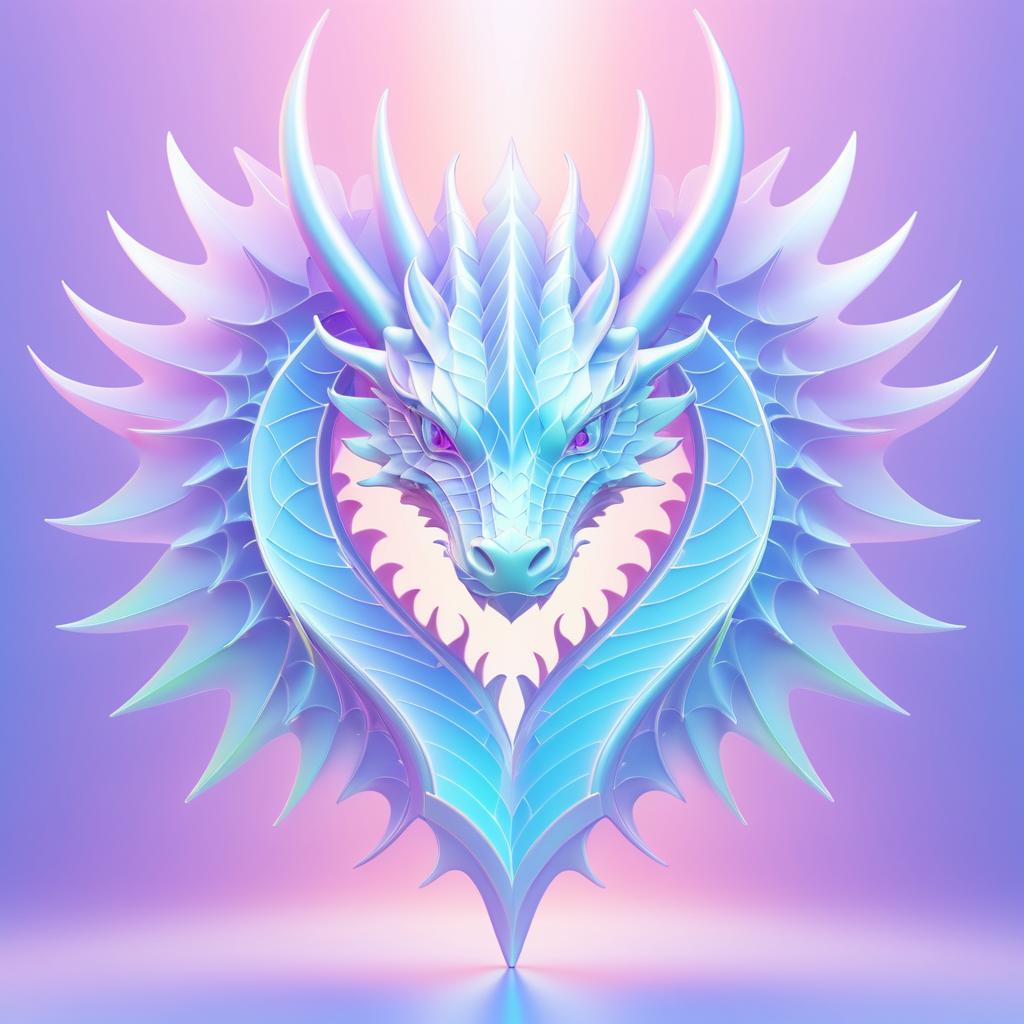 Radiant 3D Dragon in Pastel Hues