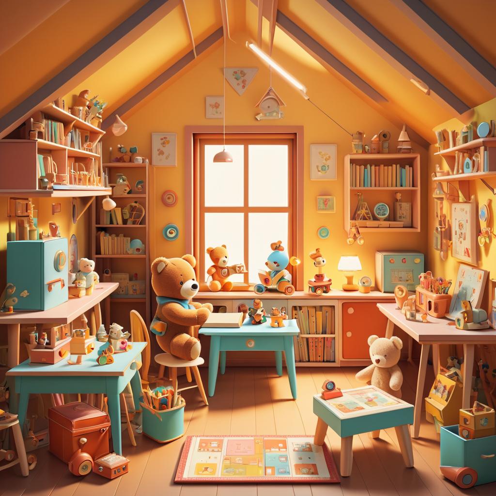 Whimsical Toy Workshop in Cozy Attic