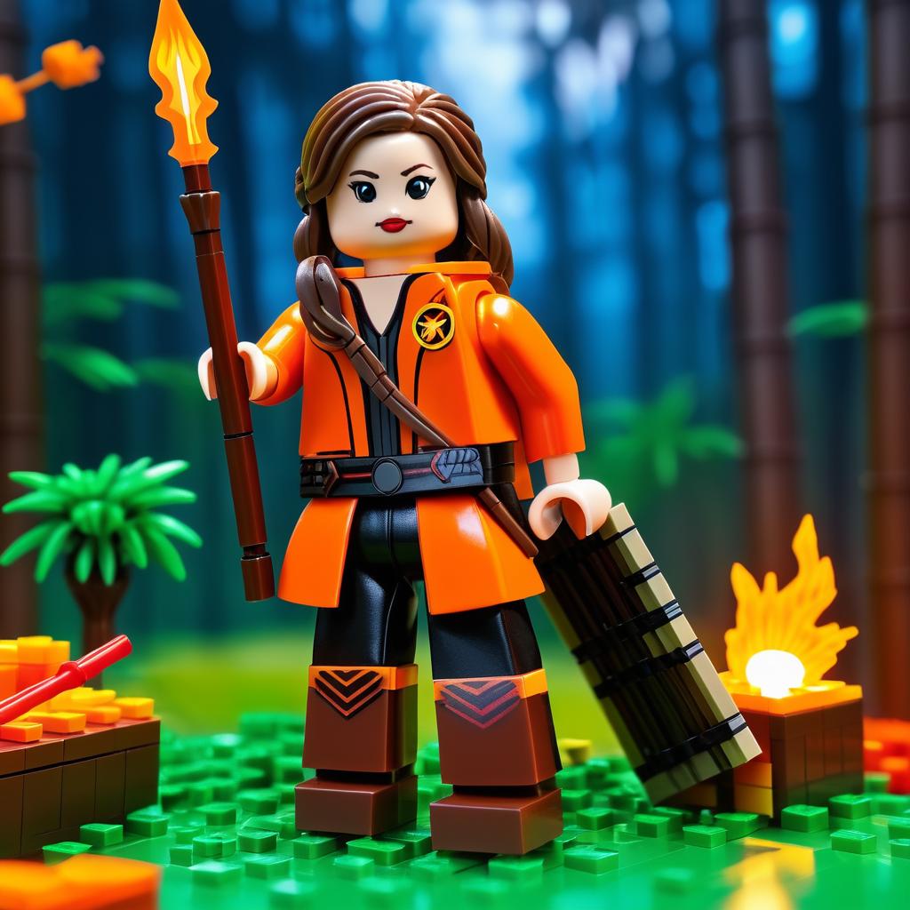 Katniss Everdeen as a Detailed Lego Figurine