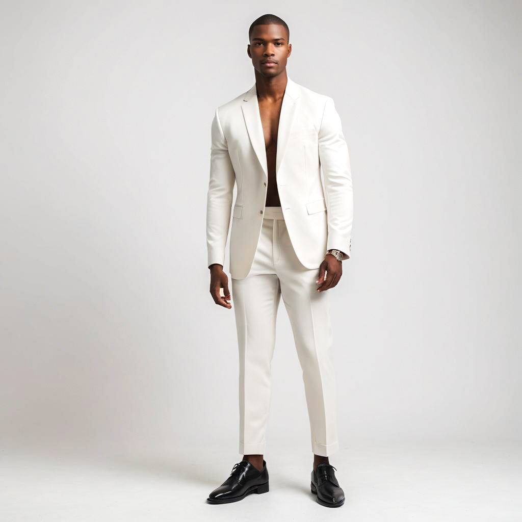 Stylish Young Man in Tailored Jumpsuit