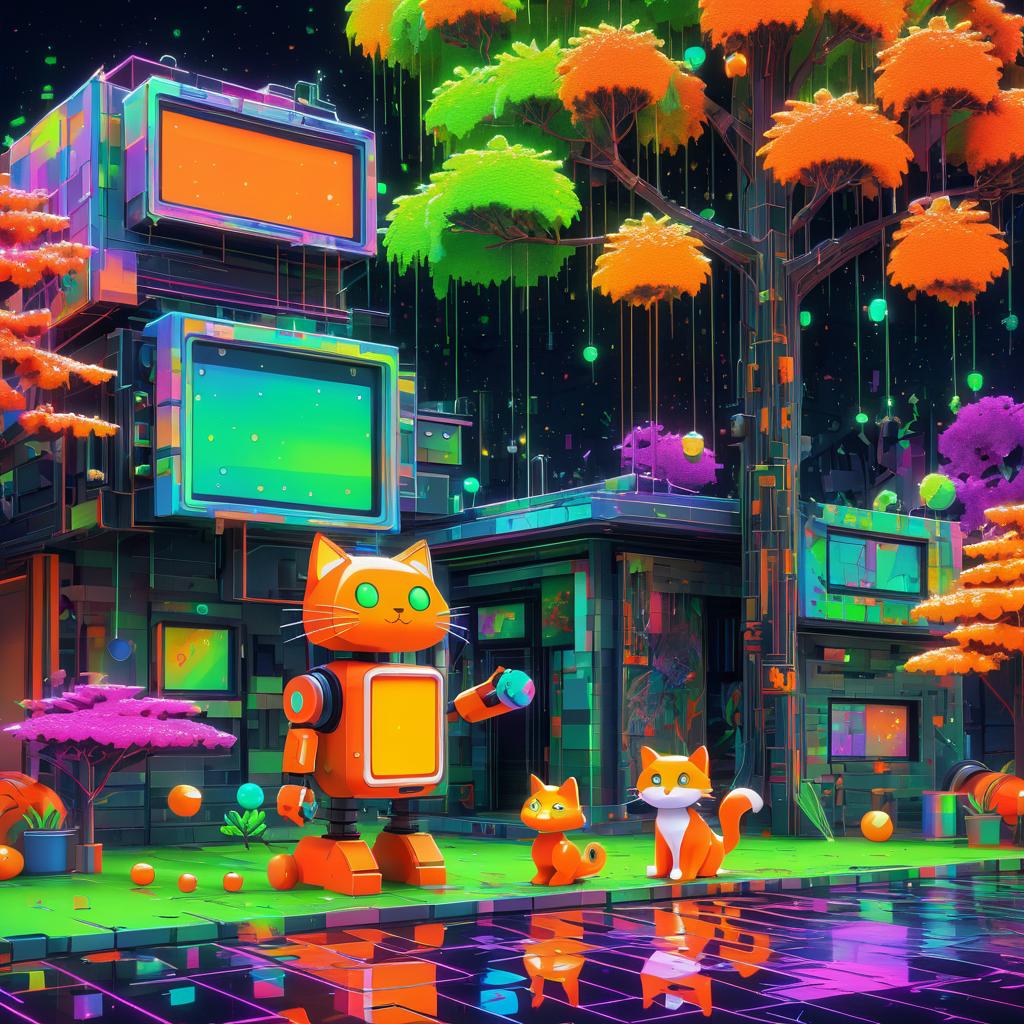 Whimsical Retro Pixel Art Animation