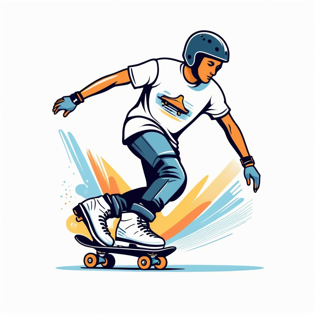 Flat Rollerblader T-Shirt Design Illustration