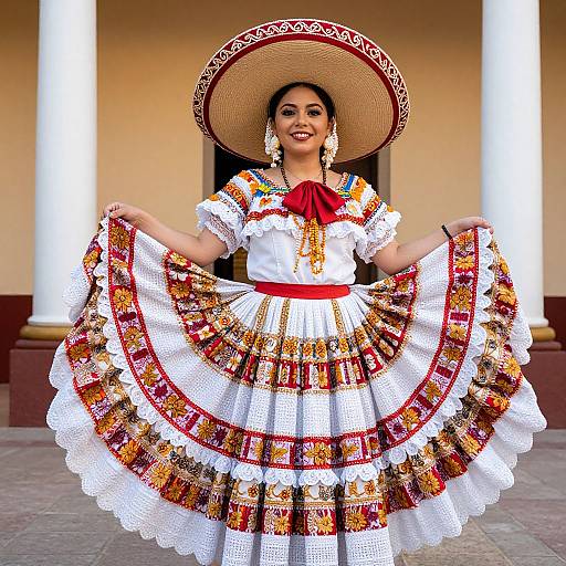 Traditional Mexican Costume with Sombrero