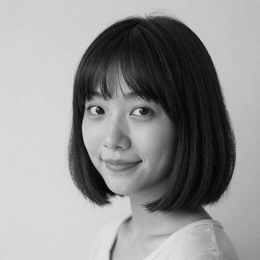 Elegant Black-and-White Portrait of Woman