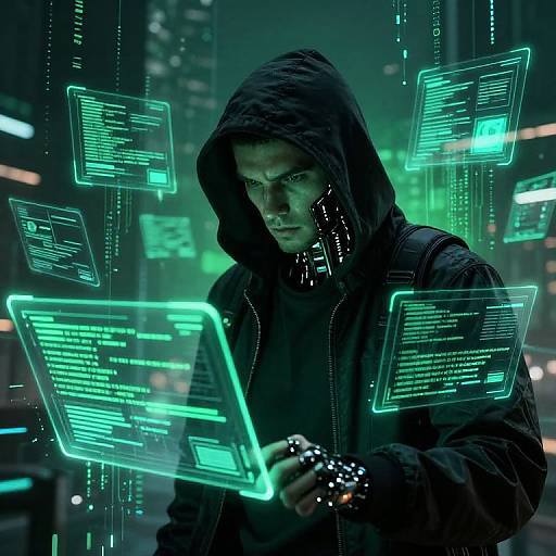 DrakeLeak Cyber Hacker Concept Art