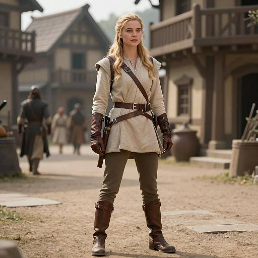 Young Woman in Medieval Fantasy Costume