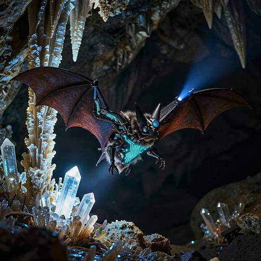 Luminescent Cyberpunk Cave Scene