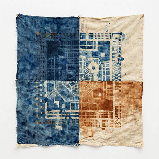 Andean Textile Collage with Silkscreen Textures