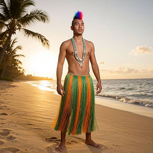 Vibrant Mohawk on Tropical Beach