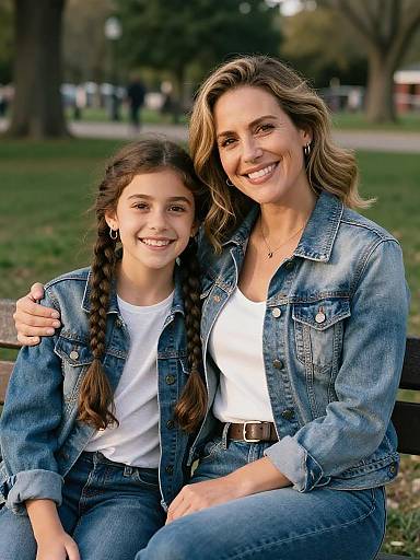 Golden Hour Mother and Daughter Portrait