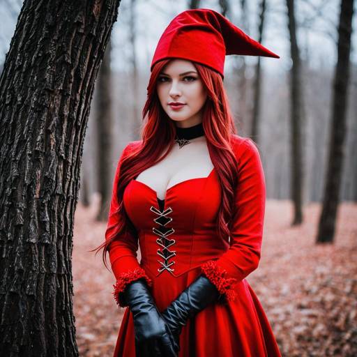 Red Mage Cosplay in Forest