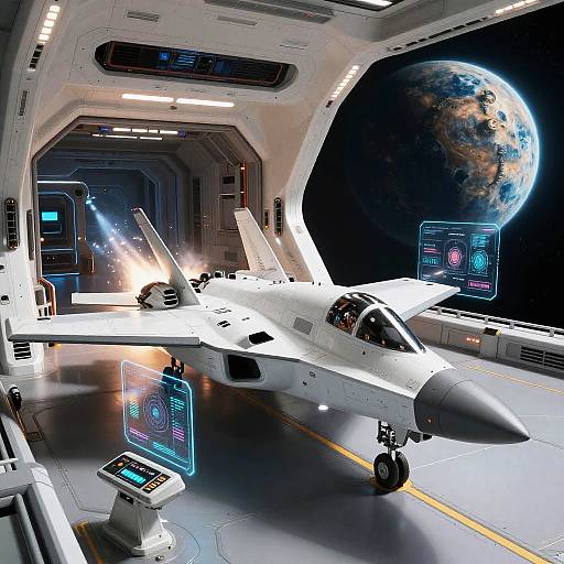 Futuristic Sci-Fi Jet Fighter Launch