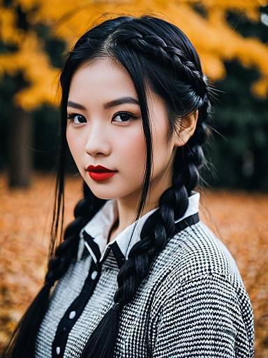 Autumn Costume with Twin Braids