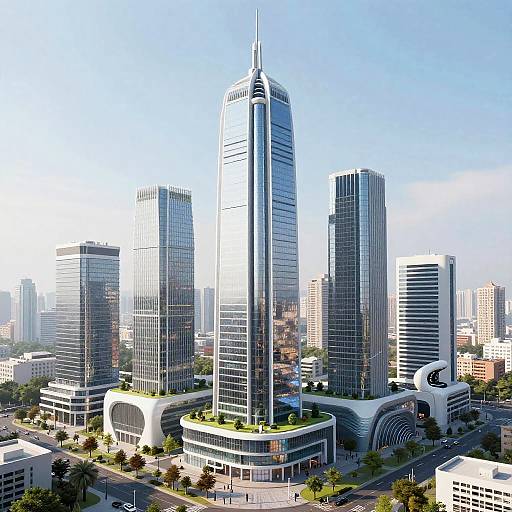 AI-Driven Modern City Skyline