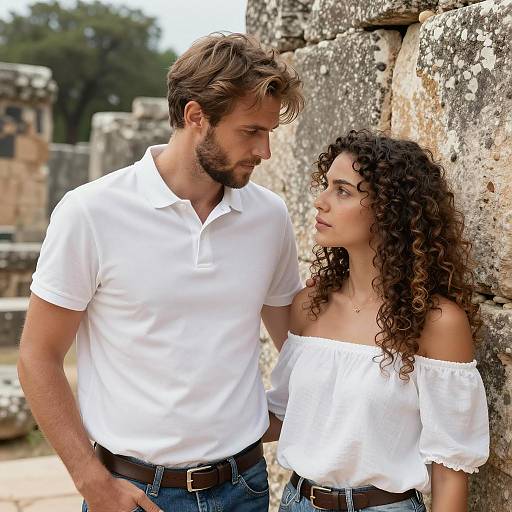 Couple by Ancient Stone Ruins