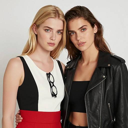 Dynamic Portrait of Two Confident Women