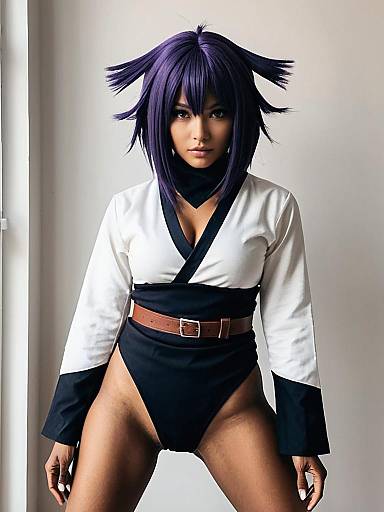 Woman Cosplaying Yoruichi Shihōin